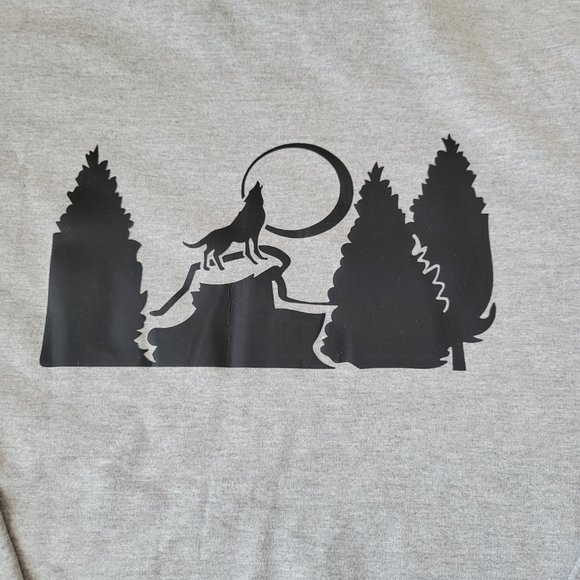 Wolf Howling At Moon in Forest Print Hoodie - Picture 3 of 8